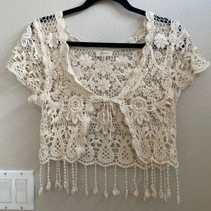 Beige Crochet Top